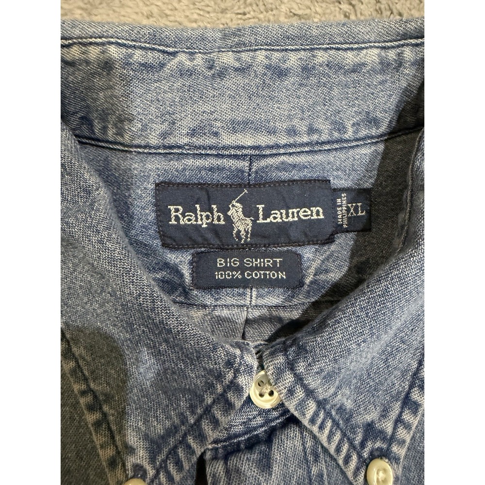 Polo by Ralph Lauren Light Denim Button-Down Shirt with Red Pony - Picture 6 of 10